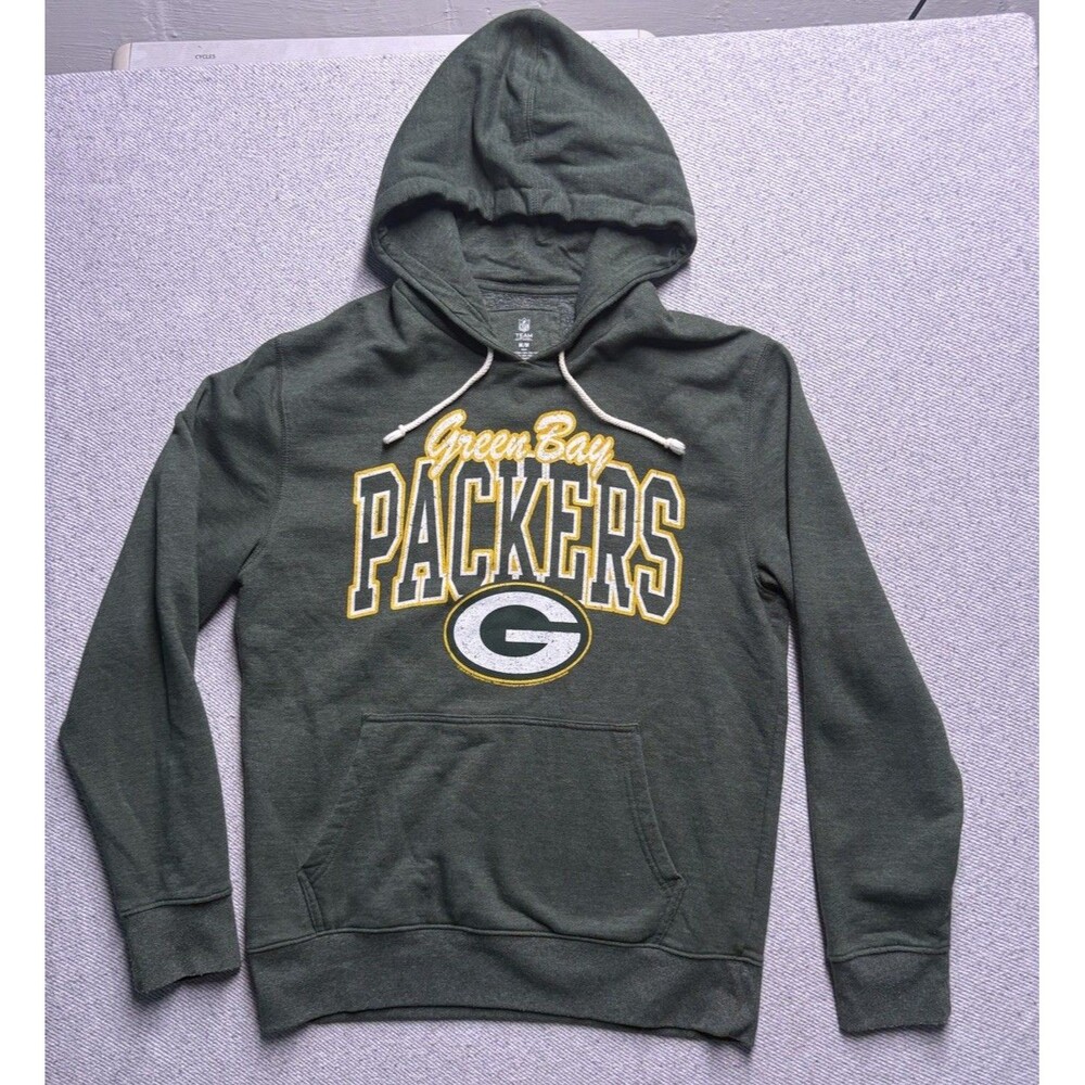 NFL Team Apparel Green Bay Packers Pullover Hoodie Sweatshirt Men's Medium Green